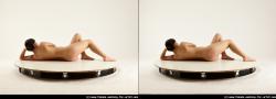 Nude Woman White Laying poses - ALL Pregnant Laying poses - on back long brown 3D Stereoscopic poses Pinup